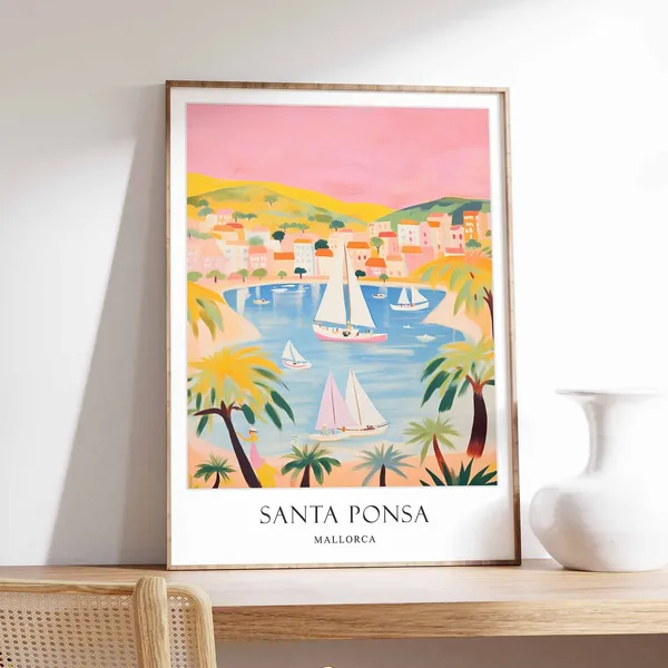 Santa Ponsa Mallorca Spain Travel Poster