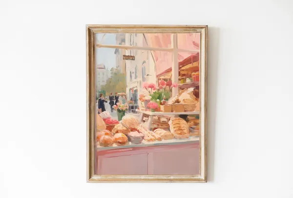 Pink Vintage Bakery Paris Pastry Art Print
