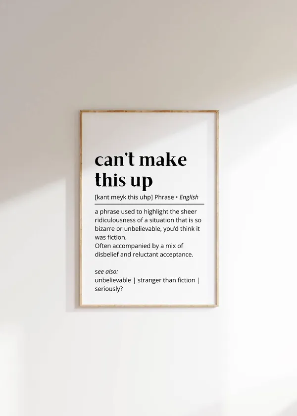 Can't Make This Up Funny Quote Art Print