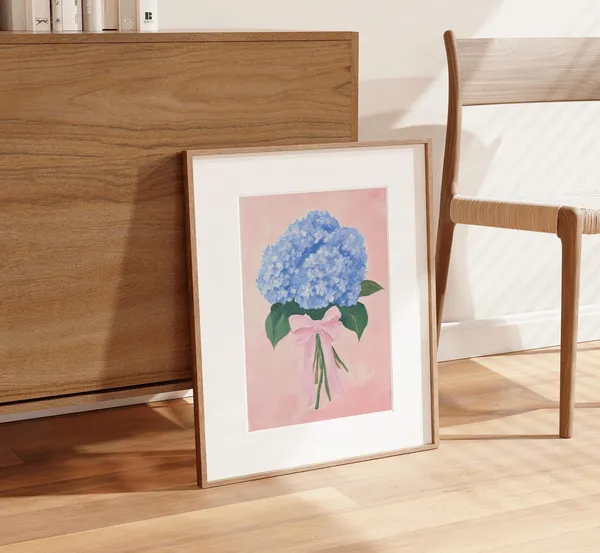 Hydrangea Spring Nursery Wall Art Print