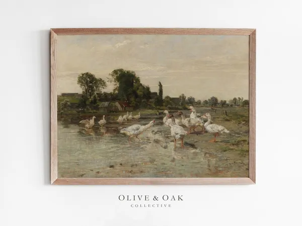 Vintage Nursery Duck and Goose Art Print