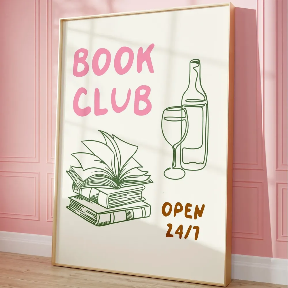 Book Club Print, Book Lover Poster