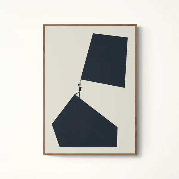 Reaching Higher Japandi Art Print, Japanese Wall Art