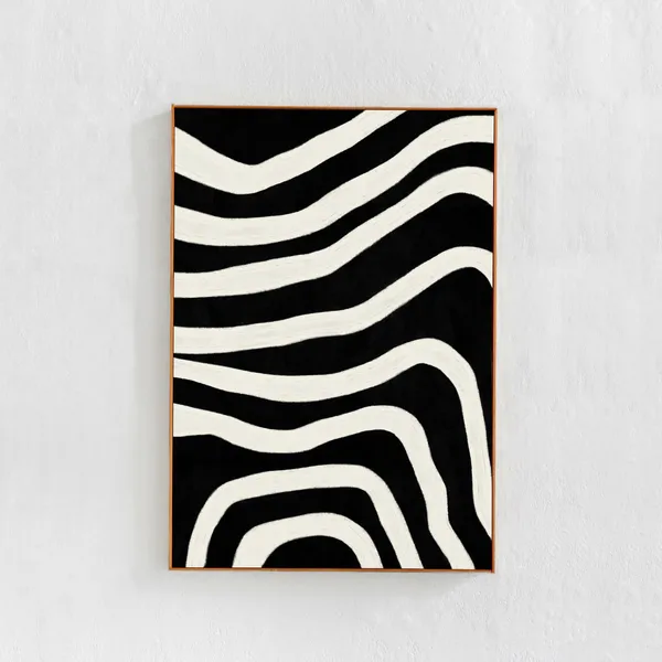 Abstract Waves Poster, Scandinavian Boho Decor