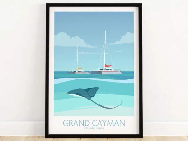 Grand Cayman Travel Poster Art Print