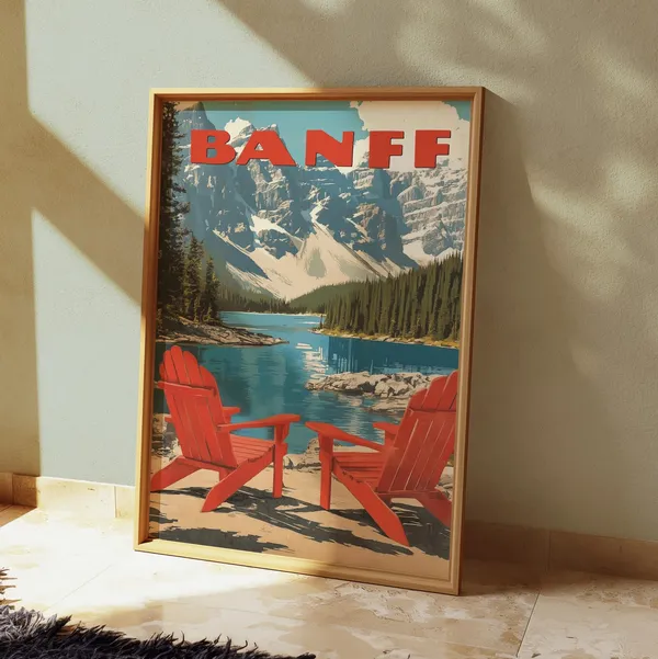 Banff Travel Poster, Vintage Canadian Rockies Art Print