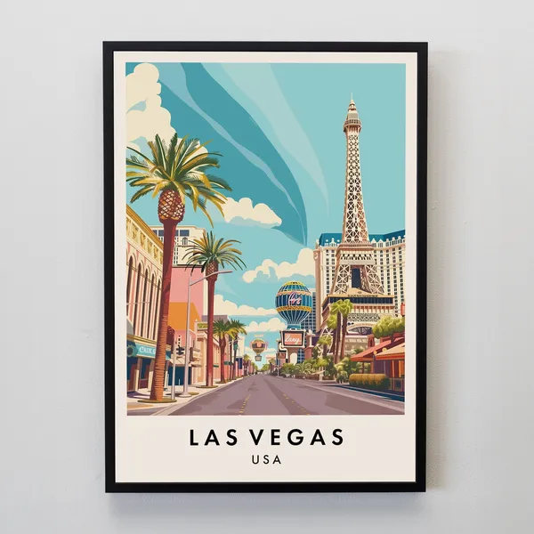 Las Vegas Travel Poster, USA Travel Print