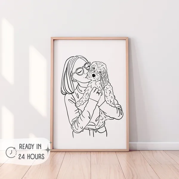 Personalized One Line Portrait, Faceless Line Art