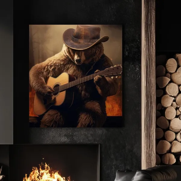 Bear Playing - Classic Travel Poster