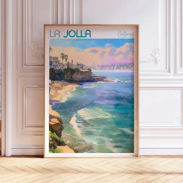 La Jolla Watercolor Art Print, San Diego Travel