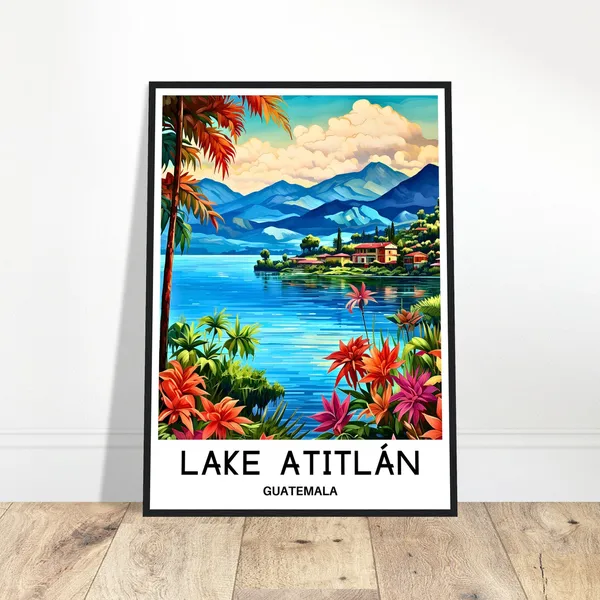 Lake Atitlan Guatemala Travel Poster, Central America