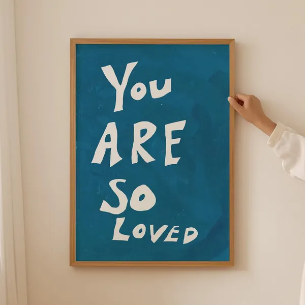 You Are So Loved Retro Mid-Century Typography Art Print