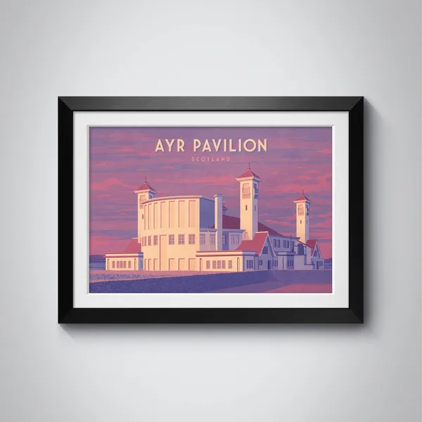 Ayr Pavilion Scotland Travel Poster, Nightclub Venue