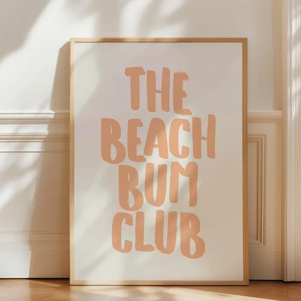 Beach Bum Club Coastal Typography Art Print