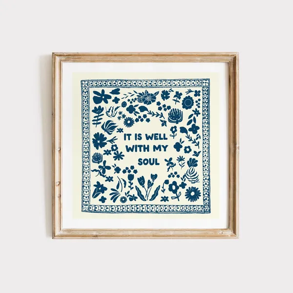 It Is Well Christian Illustration, Living Room Art Print