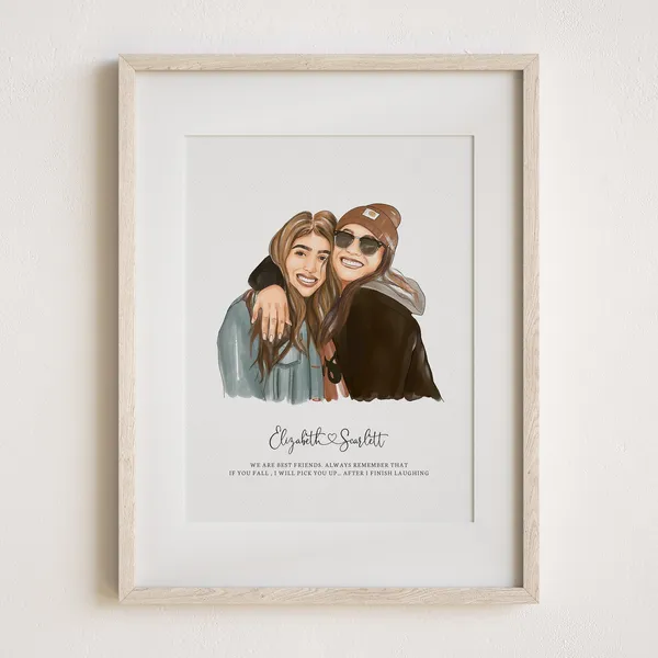 Custom Portrait Painting From Photo, Hand Drawn