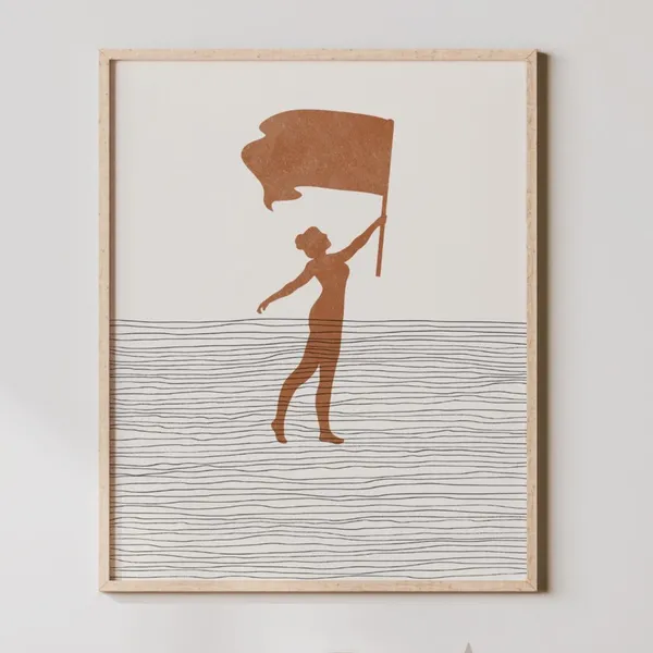 Boho Color Guard Female Flag Corps Art Print