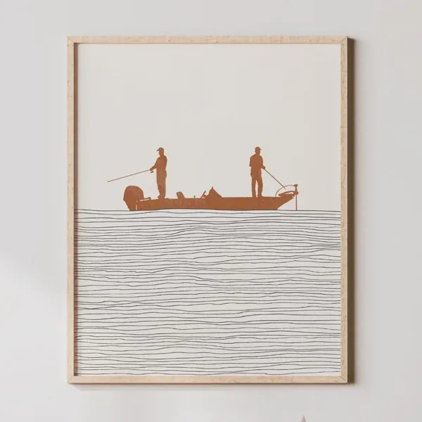 Bass Boat Fishing Gift Print, Christmas Custom Choice