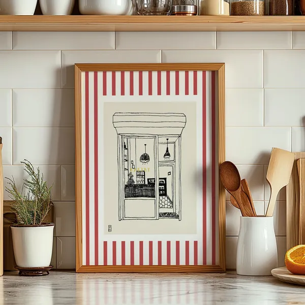 Bakery Minimalist Art Print, New York Poster
