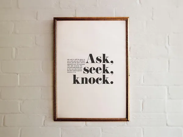 Matthew 7:7-8 Ask, Seek, Knock Scripture Art Print