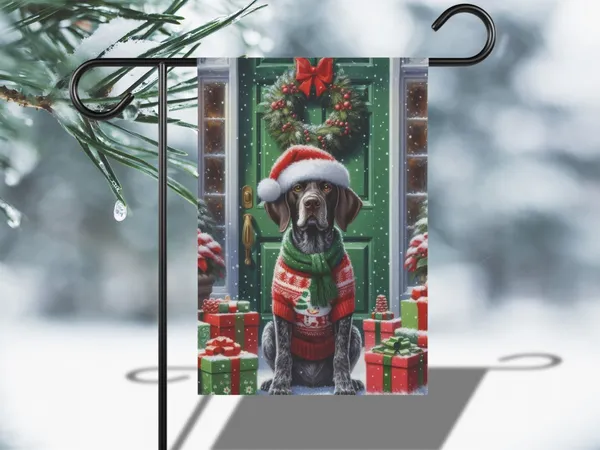 German Shorthaired Pointer Christmas Yard Flag