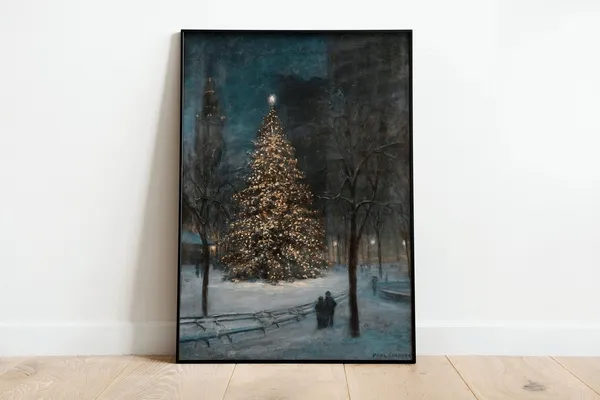 Vintage New York Christmas Tree, Paul Cornoyer Art Print