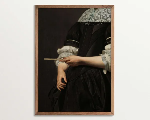 Vintage Baroque Woman Portrait Art Print, Gothic Decor