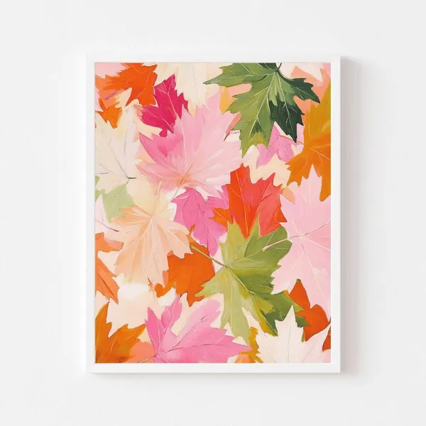 Colorful Fall Leaves Autumn Abstract Art Print