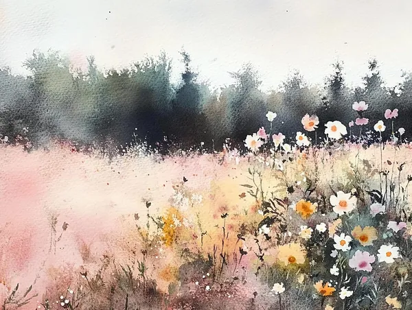 Wildflowers Painting Gunnison Forest Watercolor Art Print