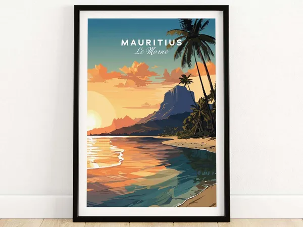 Le Morne Mauritius Travel Poster Art Print