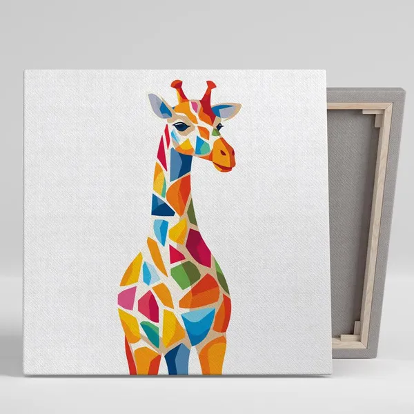 Giraffe Abstract Animal Wall Art Print, Minimalist Boho