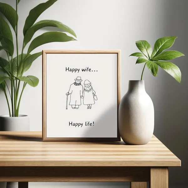 Happy Wife Happy Life Funny Retro Humor Poster