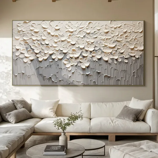 Minimalist Floral Abstract Art Print, Living Room Decor