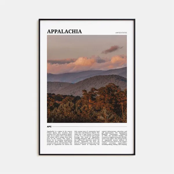 Appalachia Travel Poster, Regional Wall Art Print