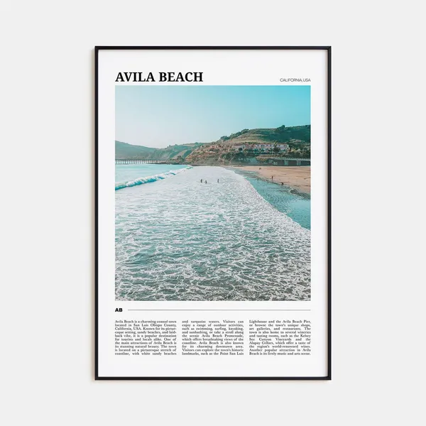 Avila Beach Travel Poster, California USA