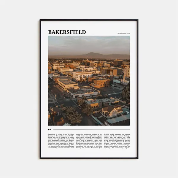 Bakersfield Travel Poster, California USA Art Print