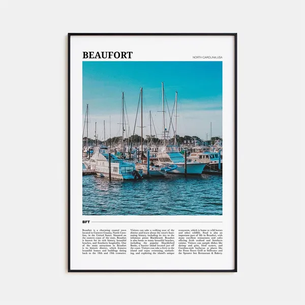 Beaufort Vintage Travel Poster, North Carolina Art Print