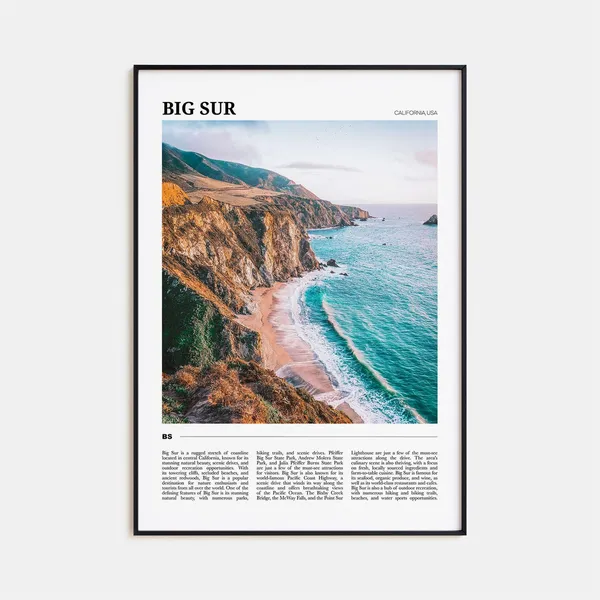 Big Sur Travel Poster No 1, California USA