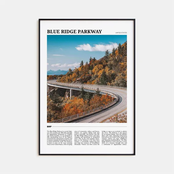Blue Ridge Parkway Travel Poster, Scenic Road Print