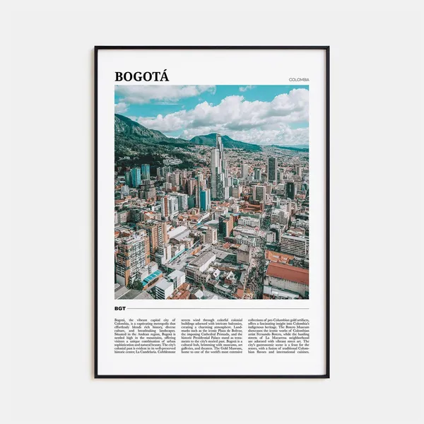 Bogota Travel Poster, Colombia City Wall Art