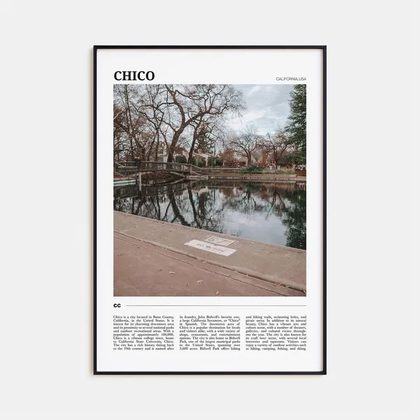 Chico Travel Poster, California USA Wall Art Print
