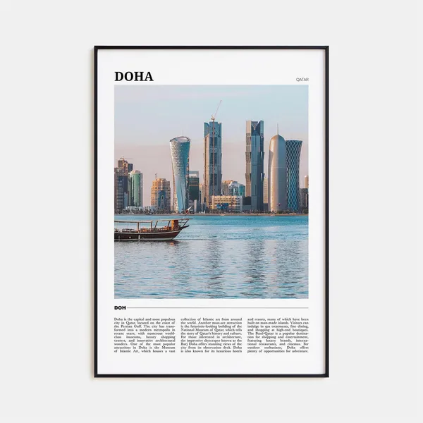 Doha Travel Poster, Qatar Travel Poster Print