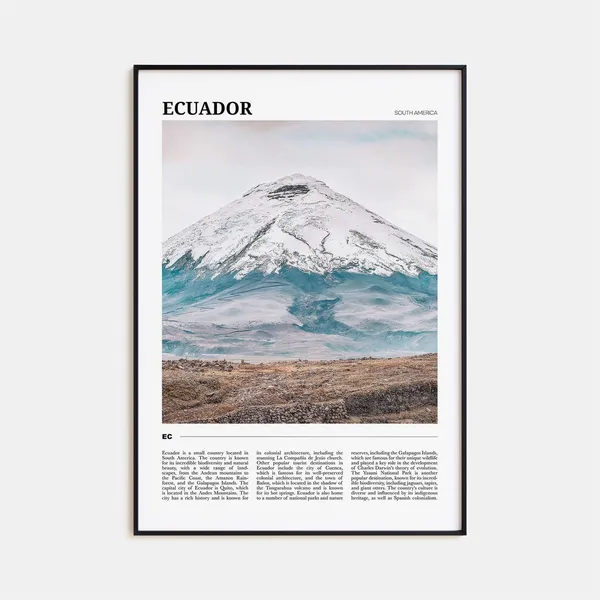 Ecuador Travel Poster, South America Wall Art Print