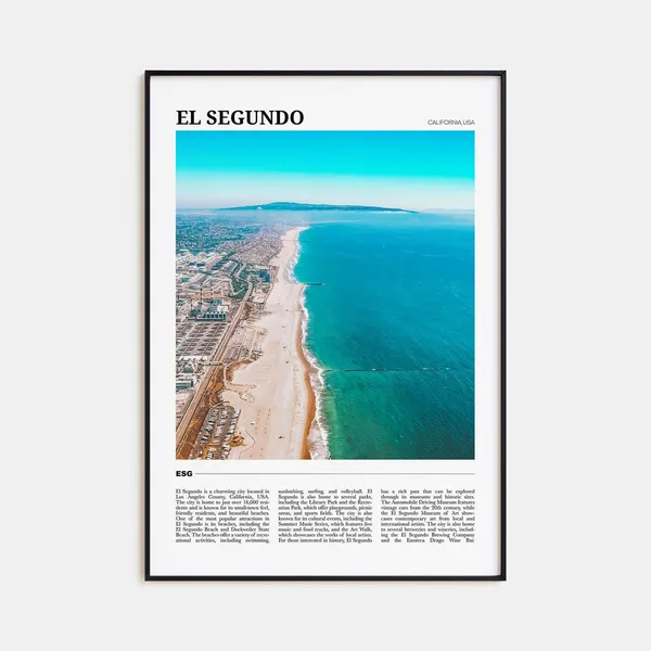 El Segundo Travel Poster, California Wall Art Print