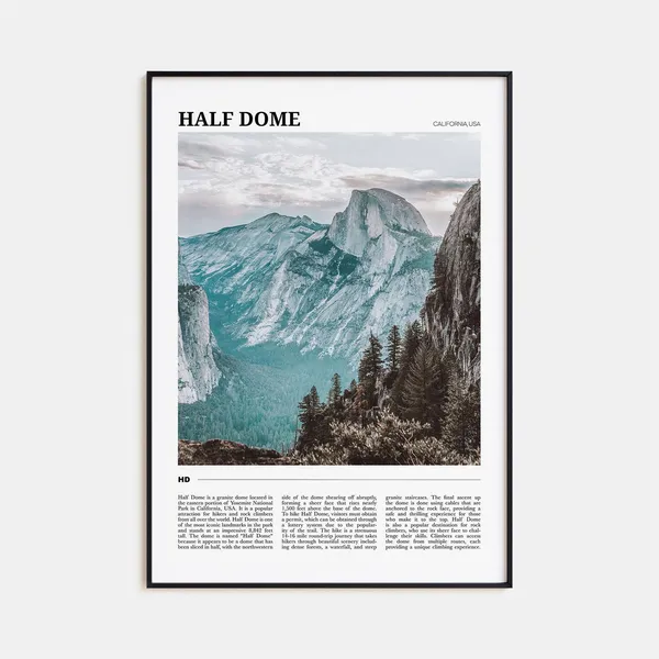 Half Dome Travel Poster, California USA Art Print