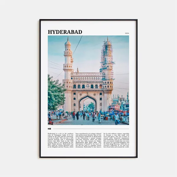 Hyderabad Travel Poster, India Wall Art Print
