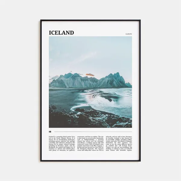 Iceland Travel Poster, Europe Wall Art