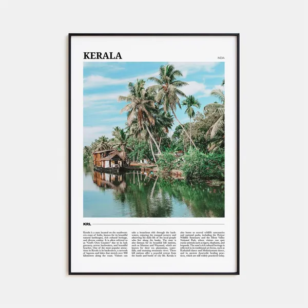 Kerala Travel Poster, India Travel Art Print