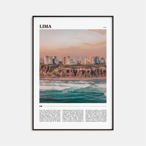 Lima Travel Poster, Peru Wall Art Print