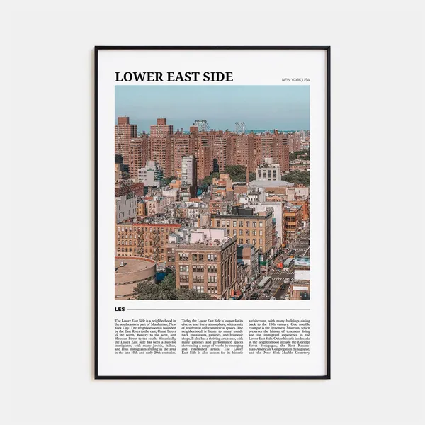 Lower East Side Travel Poster, New York Wall Art